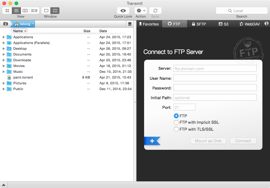 sftp and ftp for mac